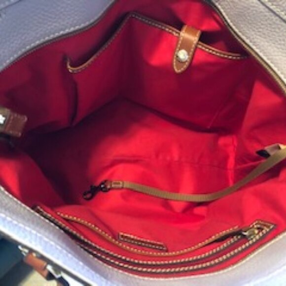 Dooney & Bourke Neutral Pebble Leather Shoulder Tote Bag Lt Grey/Mauve Hue OS - Picture 6 of 6